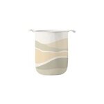 Panier  linge rond en polycoton  motifs design coloris beige 40 x h. 50 cm, future home dune