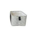 Panier rctangulaire blanc  pois noirs ornami achile taille m