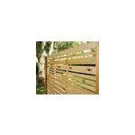 Panneau droit de cl�ture mahoe en lames bois d�structur�es ajour�es trait�es marron l. 180 x h. 60 cm ...