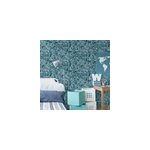 Papier peint intiss� les aventures imprim� safary bleu p�trole l. 1005 x l. 53cm lut�ce