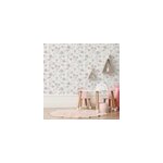 Papier peint intiss� fleuri lavinia rose pastel l. 1005 x l. 53cm lut�ce