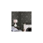 Papier peint intiss� grue animalia imprim� oiseaux gris fonc� l. 1000 x l. 52cm laura ashley
