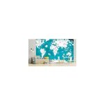 Papier peint panoramique intiss enfant  colorier carte du monde sur fond bleu noir, 9 ls, l. 280 x ...