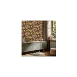 Papier peint vinyle intiss� dolce vita feuillage automne marron, jaune ocre, l. 1005 x l. 53cm lut�ce ...