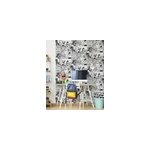 Papier peint vinyle intiss� enfant manga noir et blanc l. 1005 x l. 53cm ugepa