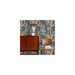 Papier peint vinyle intiss� fleuri rose, vert l. 1005 x l. 53cm grandeco, delphinium
