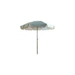 Parasol centr� droit rond ouverture manuelle toile ray�e bleu et blanc oviala gaya