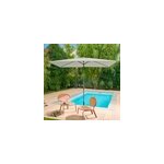 Parasol centr� inclinable rectangulaire ouverture manivelle toile moon beam goodhome kasane