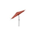 Parasol centr� inclinable rond ouverture manivelle toile terracotta goodhome kasane