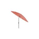 Parasol centr� inclinable en rond ouverture manivelle toile terracotta goodhome temara