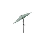 Parasol centr� inclinable rond ouverture manivelle toile vert d'eau goodhome kasane