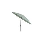 Parasol centr� inclinable en rond ouverture manivelle toile vert d'eau goodhome temara