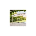 Parasol dport carr 3x3m effet bois cru