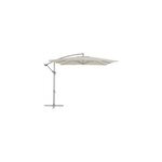 Parasol d�port� inclinable carr� ouverture manivelle beige moonbeam 2, 5 x 2, 5 m goodhome calamian
