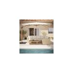Parasol d�port� inclinable carr� ouverture manivelle moonbeam effet bois 3 x 3m goodhome corby