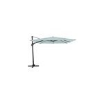 Parasol d�port� inclinable carr� ouverture manivelle vert d'eau 3 x 3m goodhome corby
