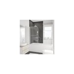 Pare - baignoire 1 volet pivotant 80 x 140 cm, verre transparent anticalcaire, profilé chrome, schulte ... Pare - baignoire 1 volet pivotant 80 x 140 cm, verre transparent anticalcaire, profilé chrome, schulte ...