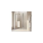 Pare - baignoire 1 volet + retour verre transparent anticalcaire goodhome nubia h. 150 x l. 124 cm