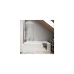 Pare - baignoire 1 volet verre transparent et profil� mural chrom� h. 130 x l. 75 cm, cooke and lewis ...