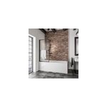 Pare - baignoire � coller pivotant 1 volet, 70 x 140 cm, verre transparent 3mm, profil� noir mat, schulte ...