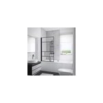 Pare - baignoire pivotant 1 volet, 80 x 140 cm, style verrire industrielle, verre transparent anticalcaire ...