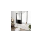 Pare baignoire black indus pivotant noir 130 x 75cm galedo