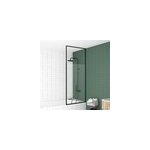 Pare - baignoire extensible 75 x 153 / 202 cm noir mat galedo