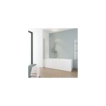 Pare - baignoire pivotant 1 volet, 80 x 140 cm, verre transparent anticalcaire 5 mm, profil chrome, ...