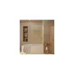 Pare baignoire pivotant l. 80 x h. 140 cm verre ondul� et profil�s dor� bross�, galedo edge
