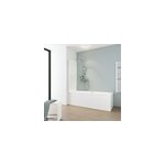 Pare - baignoire pivotant coulissant avec porte - serviettes h. 140 x l. 118 cm, blanc, schulte
