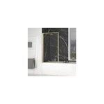 Pare - baignoire rabattable 140 x 80 cm, profil�s alu dor� bross�, galedo golden edge