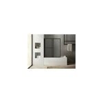 Pare - baignoire relevable et coulissant noir mat 2 volets atelier du bain