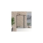 Pare - baignoire avec volet pivotant 70 + 30 x 130 cm noir mat dark edge galedo