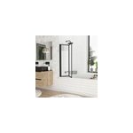 Pare - baignoire avec volet pivotant 70 x 120 cm noir mat galedo