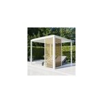 Paroi ajour�e 0, 96 m blanc ral 9010 et aspect bois pour pergola salto alumin'home