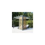 Paroi ajour�e 0, 96 m gris fonc� ral 7016 et aspect bois pour pergola salto alumin'home