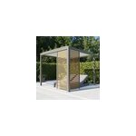 Paroi ajour�e 0, 96 m gris taupe ral 7039 et aspect bois pour pergola salto alumin'home