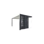 Paroi coulissante effet feuillage lat�rale 3 m gris fonc� ral 7016 pour pergola adoss�e salto alumin'home ...