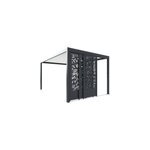 Paroi coulissante effet feuillage lat�rale autoportante / fa�ade 3 m gris fonc� ral 7016 pour pergola ...