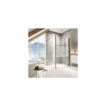 Paroi de douche fixe  l'italienne avec volet pivotant, l. 120 + 35 xh. 200cm, verre dpoli, profil ...