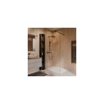 Paroi de douche fixe � l'italienne l. 120 x h. 200 cm, walk in, verre tremp� transparent 8 mm, noir, ...