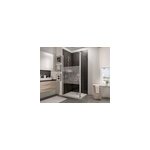 Paroi de douche fixe  l'italienne avec volet pivotant l. 100xh. 190cm, verre transparent anticalcaire ...