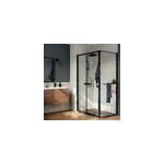 Paroi de douche fixe pour porte de douche coulissante ou pivotante l. 80 x h. 195 cm, verre transparent, ...