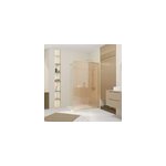 Paroi de douche h. 200 x l. 120 cm, verre brun, profilés dorés brossés, galedo golden edge Paroi de douche h. 200 x l. 120 cm, verre brun, profilés dorés brossés, galedo golden edge