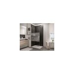 Paroi de douche fixe  l'italienne l. 100xh. 190cm, verre transparent anticalcaire 5 - 6mm, dcor galets ...