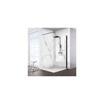 Paroi de douche à l'italienne l. 80 x h. 200 cm, walk in, verre transparent anticalcaire, profilé noir, ... Paroi de douche à l'italienne l. 80 x h. 200 cm, walk in, verre transparent anticalcaire, profilé noir, ...