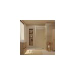 Paroi de douche � l'italienne l. 90 x h. 200 cm verre ondul� et profil�s dor� bross�, galedo golden edge ...