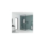 Paroi de douche � l'italienne extensible h. 203 / 273 x l. 120 cm, �p. 6 mm, profil� noir, galedo