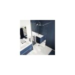 Paroi de douche à l'italienne fixe l. 80 x h. 195 cm, bandes miroir, profilés alu chrome, goodhome ledava ... Paroi de douche à l'italienne fixe l. 80 x h. 195 cm, bandes miroir, profilés alu chrome, goodhome ledava ...