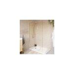 Paroi de douche  l'italienne fixe l. 120 x h. 195 cm, profils alu finition dor bross, goodhome ledava ...